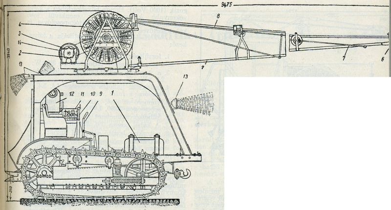 Illustration for article titled Technical drawings of Soviet electric tractors